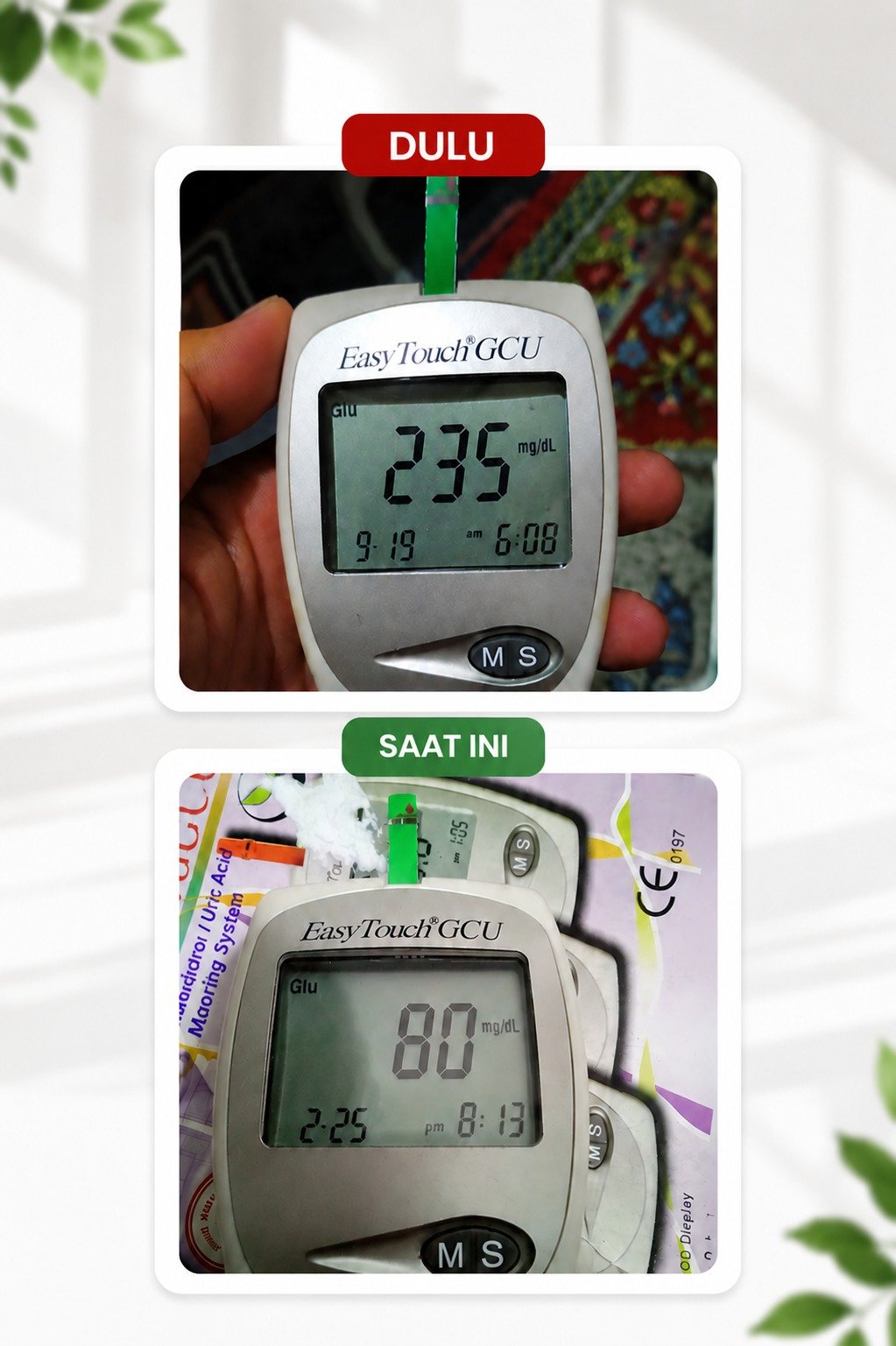 Hasil Glukometer Sebelum dan Sesudah Konsumsi Diaberis
